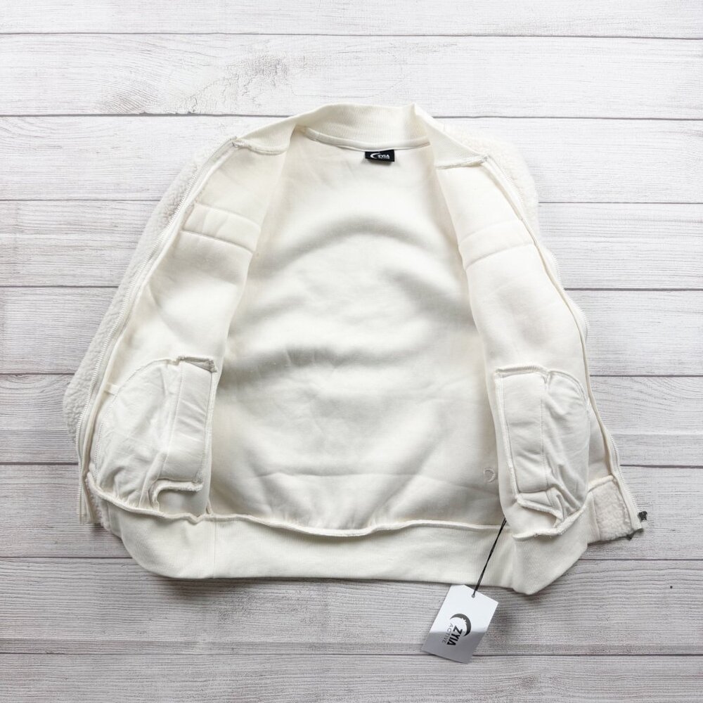 NWT Zyia Active White Flying V Fleece Jacket XS - Picture 6 of 8
